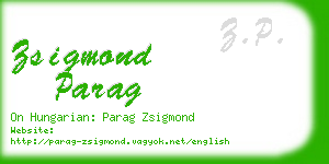zsigmond parag business card